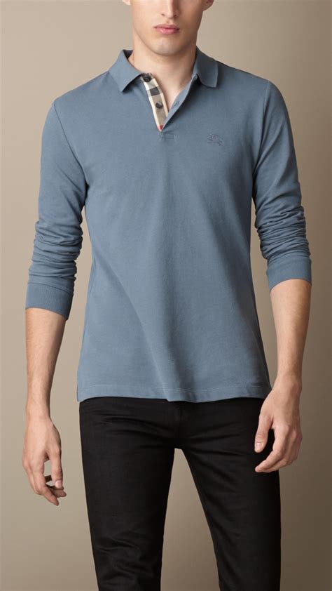 burberry men long sleeve shirt|Burberry long sleeve polo men's.